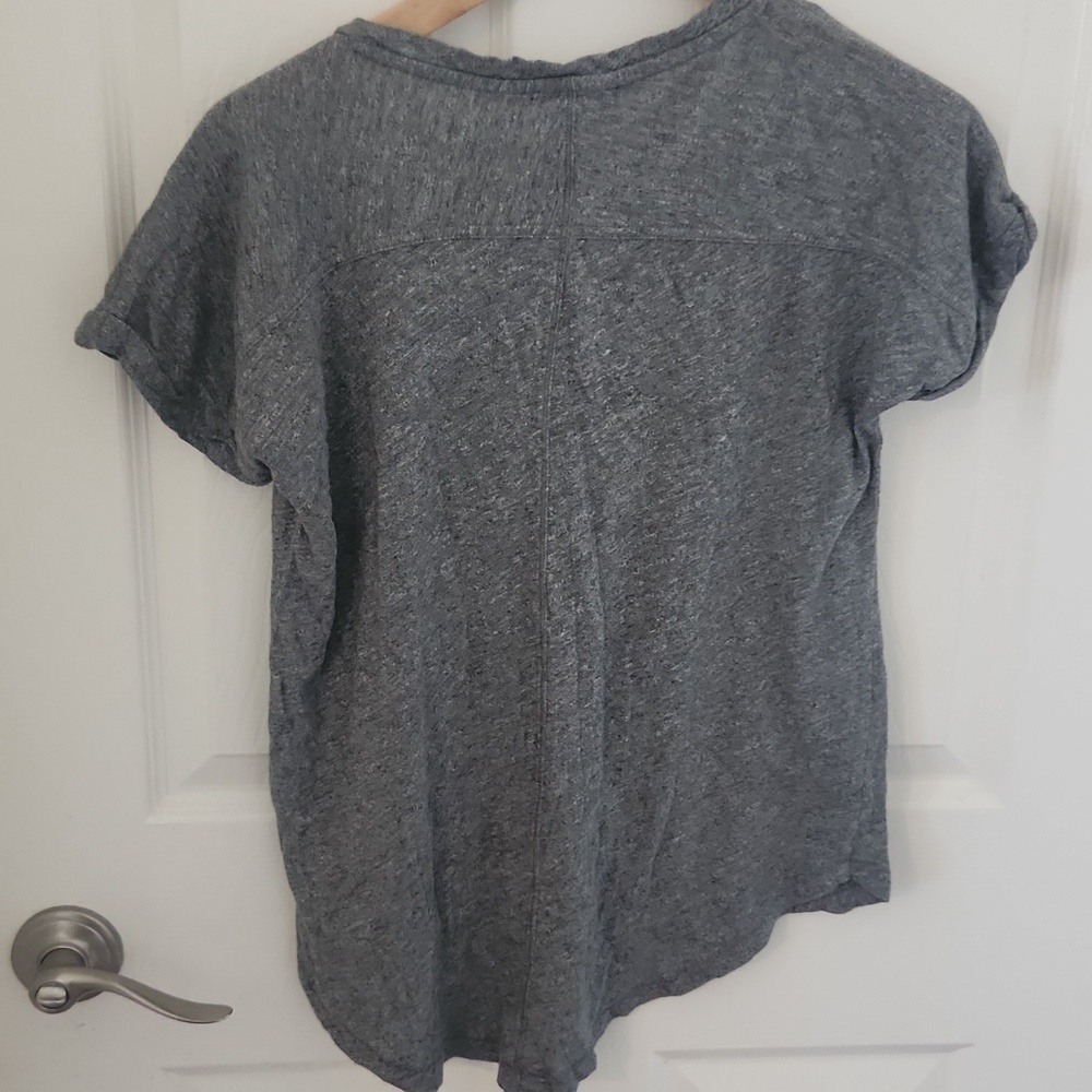 Madewell Henley Gray Women's Shortsleeve V-neck Top XS Comfy Casual - Picture 4 of 5